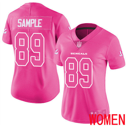 Cincinnati Bengals Limited Pink Women Drew Sample Jersey NFL Footballl #89 Rush Fashion